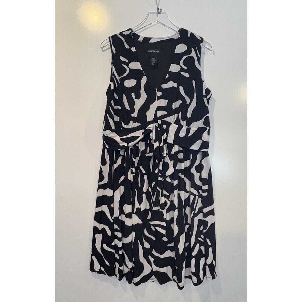 Lane Bryant Sleeveless Front Tie Black & White Dress Womens‎ Size 14/16 (1753)